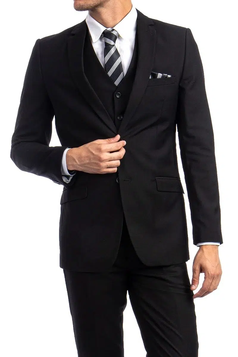 Men Suit Vested slims Charcoal