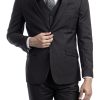 Men Suit Vested slims Dark Gray