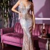 FITTED OMBRE IRIDESCENT SEQIUN GOWN BLUSH