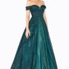 OFF THE SHOULDER BALL GOWN_E1 evergreen