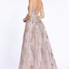 Glitter ball gown dress rose gold pink