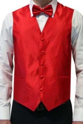red tuxedo vest 4pcs