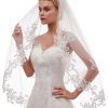 2-Tier-Lace-Wedding-Bridal-Veil-With-Comb-ivory-veil