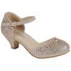 Gold bright bridal party kids shoes
