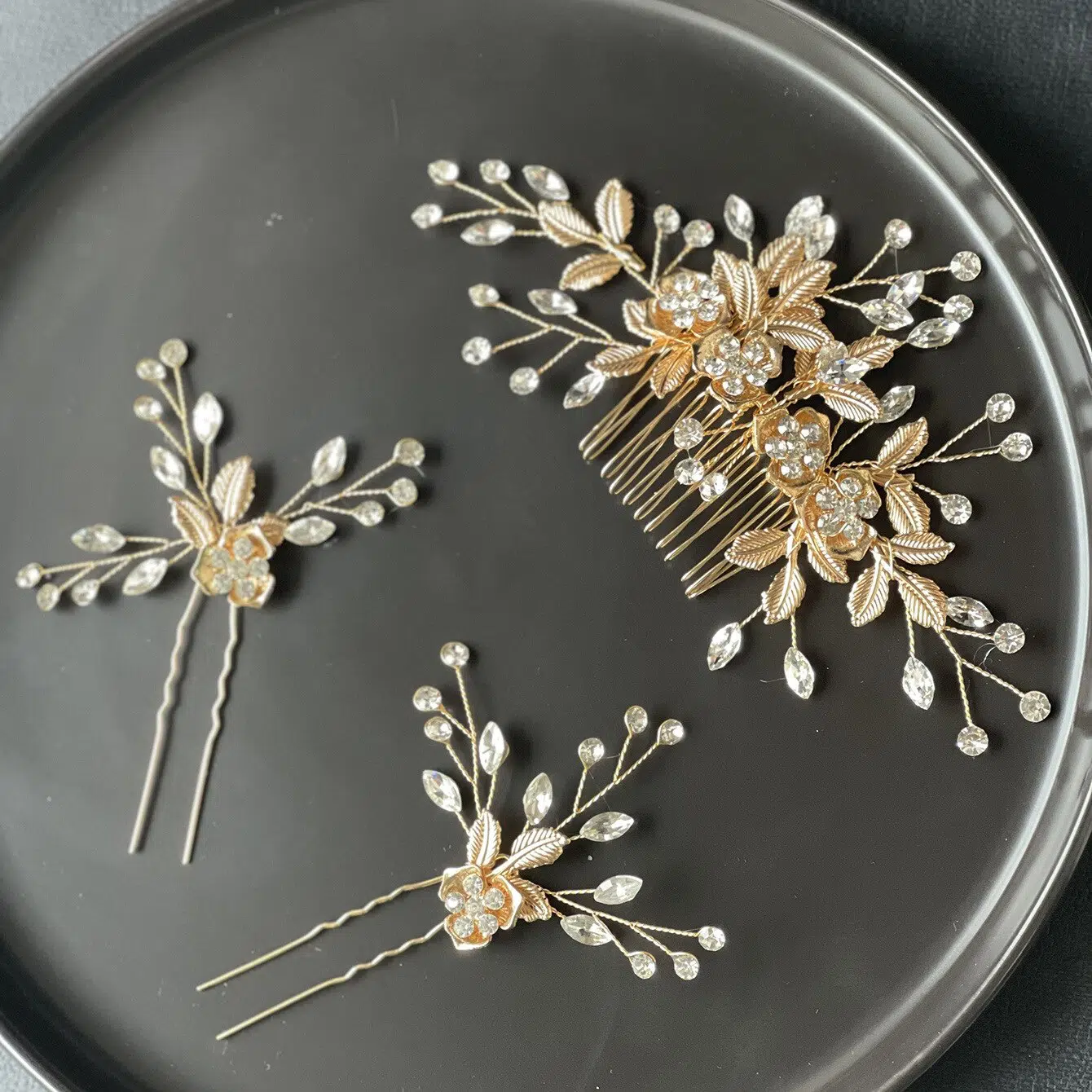 gold wedding hair comb accessories